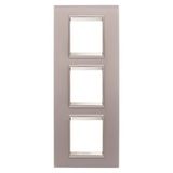 LUX INTERNATIONAL PLATE - IN GLASS - 2+2+2 MODULES VERTICAL - PERLY GRAY - INNER FRAME MATT LIGHT BRONZE - CHORUSMART