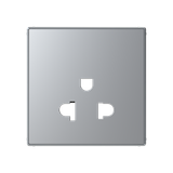 8538 PL Cover plate for Euroamerican socket outlet - Silver Socket outlet Central cover plate Silver - Sky Niessen