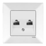 Meridian White Two Gang Num Phone Socket (2xCAT3)