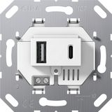 USB pow.supply 2-g type A/C Insert white