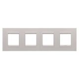 LUX INTERNATIONAL PLATE - IN METAL - 2+2+2+2 MODULES HORIZONTAL - MONOCHROME NATURAL BEIGE - CHORUSMART