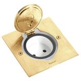 FLOOR SQUARE RECEPTACLE  GOLDEN BRUSHED