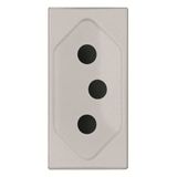 N2136 PL Brazilian 10A socket outlet - 1M - Silver