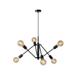 Lucide LESTER - Pendant light - 6xE27 - Black