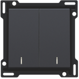 Finishing set with double lens for two-circuit switch, two-way switch