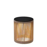 Lucide PINGI - Rechargeable Table Lamp Indoor/Outdoor - Accu/Battery - Ø 30.5 cm - LED Dim. - 1x3W 3000K - IP44 - Taupe