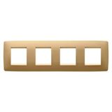 ONE INTERNATIONAL PLATE - IN PAINTED TECHNOPOLYMER - 2+2+2+2 MODULES HORIZONTAL - GOLD - CHORUSMART