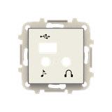 8568.3 BL Cover plate for I/O + USB + Bluetooth module - Soft White USB Central cover plate White - Sky Niessen