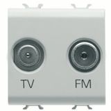 SOCKET-OUTLET TV-FM - DIRECT - 2 MODULES - SATIN WHITE - CHORUSMART