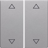 Rockers with imprinted symbol arrows, Q.1/Q.3, aluminium velvety, lacq