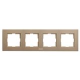 Karre Plus Accessory Aluminium - Bronze Four Gang Frame