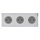 Art d'Arnould universe Epure triple power socket 2P+E 16A 250V - mirror steel