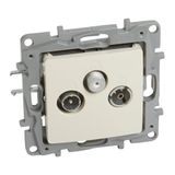 TV-R-SAT passthrough socket Niloé - attenuation -14 dB - ivory