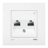 Karre Clean White Data+Numerical Phone Socket (Jacksız)