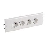 PRISE SPEC. DLP SUPPORT COUV 85 INTEGRE SCHUKO 4X2P+T  BORNES AUTOMATIQUES