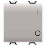 ONE-WAY SWITCH 2P 250V ac - 16AX - NEUTRAL BUTTON - SYMBOL 0/1 - 2 MODULES - NATURAL SATIN BEIGE - CHORUSMART