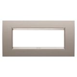 LUX PLATE - IN METAL - 6 MODULES - PEARLY BRONZE - INNER FRAME MATT LIGHT BRONZE - CHORUSMART