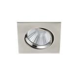 Pamir LED recessed spotlight brushed steel square