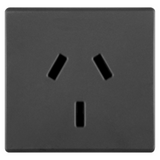 ARGENTINIAN STANDARD SOCKET-OUTLET 250V ac - 2P+E 10A - FLAT PLUG -  2 MODULES - SYSTEM BLACK