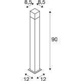 GRAFIT E27 90 Pole square, standing luminaires anthracite