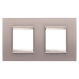 LUX INTERNATIONAL PLATE - IN GLASS - 2+2 MODULES HORIZONTAL - PERLY GRAY - INNER FRAME MATT LIGHT BRONZE - CHORUSMART