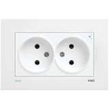 Karre Clean White Two Gang Socket