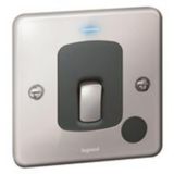 Synergy Authentic 20A Double Pole Control Switch with Cord Outlet and LED Power Indicator Polished Stainless Steel