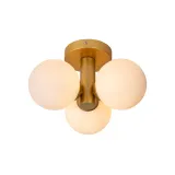 Lucide TRUDY - Flush ceiling light Bathroom - Ø 28 cm - 3xG9 - IP44 - Matt Gold / Brass