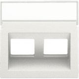 Central plate data 2x RJ oblique output, white