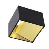 LOGS IN WALL LUMINAIRE, angular, 5W LED, 3000K, black/brass