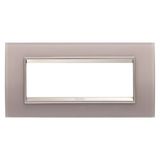 LUX PLATE - IN GLASS - 6 MODULES - PEARLY GRAY - INNER FRAME MATT LIGHT BRONZE - CHORUSMART