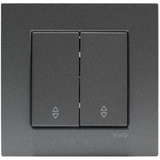 Novella Dark Grey Two Gang Switch-Two Way Switch