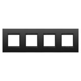 LUX INTERNATIONAL PLATE - IN METAL - 2+2+2+2 MODULES HORIZONTAL - MONOCHROME SATIN BLACK - CHORUSMART