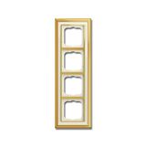 1724-838-500 Cover Frame Busch-dynasty® polished brass ivory white