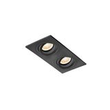 RADON-2 ADJUST BLACK RECESSED LAMP SQUARE 2XGU10