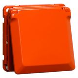 Compacta Steckdose SCHUKO Einbau orangeKlappdeckel