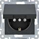 SCHUKO socket + cover + PRCC black