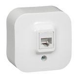 RJ45 socket forix surface mounting ip 2x UTP category 5e white