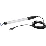 Fluorescent work light 8 W 5 m H05RN-F 2x0,75 with euro-plug with electronic control gear with blue plasic hook(Pantone2945C)