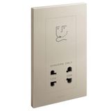 Galion - 2 gangs shaver socket outlet - 2 outputs 110 and 230 volts - Champagne