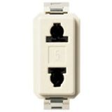 2P 15A USA+EU outlet for ø4,8mm plug