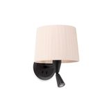 SAMBA BLACK READER WALL LAMP RIBBONED LAMPSHADE E2