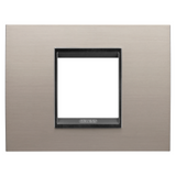 LUX PLATE - IN METAL - 2 MODULES - BRUSHED ALUMINIUM LAVY - INNER FRAME MATT BLACK - CHORUSMART