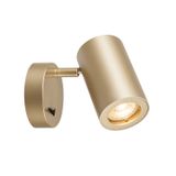 ENOLA_B Wall luminaire, QPAR51, with switch, brass, max. 50W