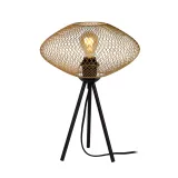 Lucide MESH - Table lamp - Ø 30 cm - 1xE27 - Matt Gold / Brass