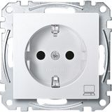 SCHUKO socket with computer marking, touch protection, plug-in terminals, polar white, system M