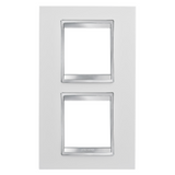 LUX INTERNATIONAL PLATE - IN TECHNOPOLYMER - 2+2 MODULES VERTICAL - WHITE - CHORUSMART