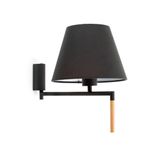 RON DARK GREY WALL LAMP BLACK LAMPSHADE