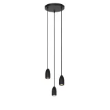 EVORA Pendant light-Black-Ø25-3xGU10-35W-Metal