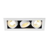 KADUX 3 GU10 Downlight, angular, matt white, max. 3x50W